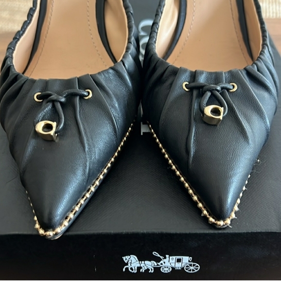 Coach black sling back pumps in 9.5 - Picture 2 of 5